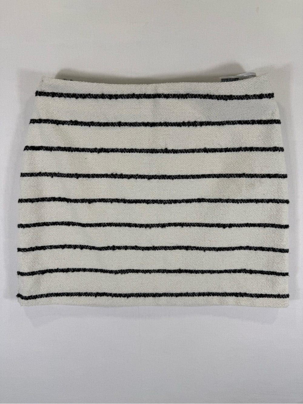H&M Cream Mini Skirt with Black Horizontal Stripes
